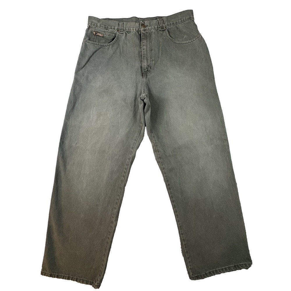VTG Y2K ICO Men's 42 (40x33.5) Moss Green Baggy Straight Leg Skater Grunge Jeans